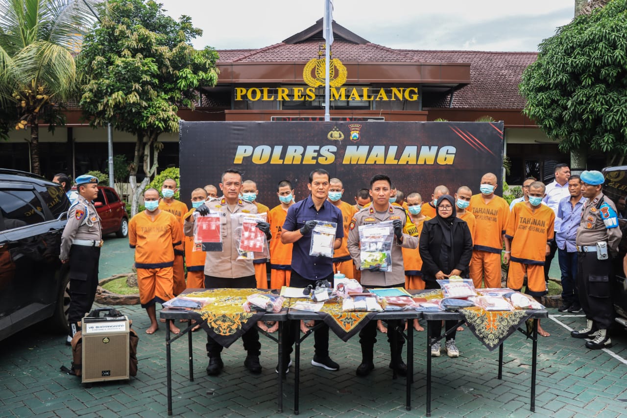 Polres Malang Amankan 18 Tersangka Peredaran Narkoba