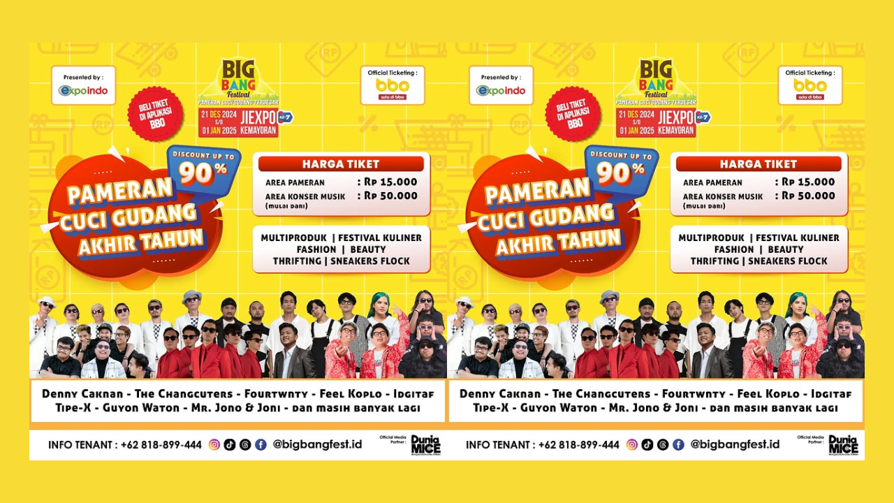 Harga dan Cara Beli Tiket Big Bang Festival 2024 di JIExpo Kemayoran, Dijual Mulai Rp15 Ribu