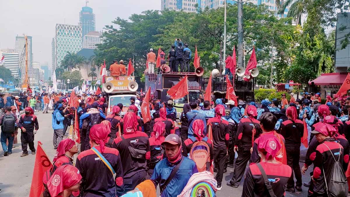 Demo Buruh Depan Istana Presiden, Polisi Siapkan Personel Gabungan!
