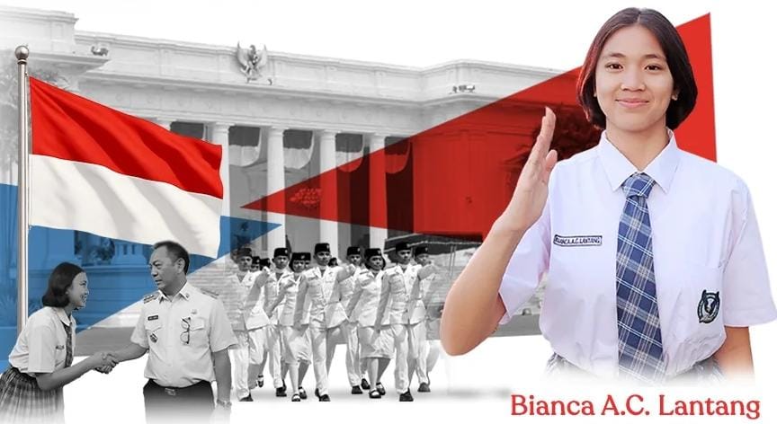 Bianca Lantang, Putri Tomohon yang Membawa Baki Bendera Pusaka di HUT Ke-80 RI!