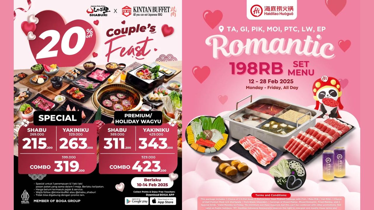 8 Promo All You Can Eat Spesial Valentine 2025, Dinner Hemat Bareng Pasangan!