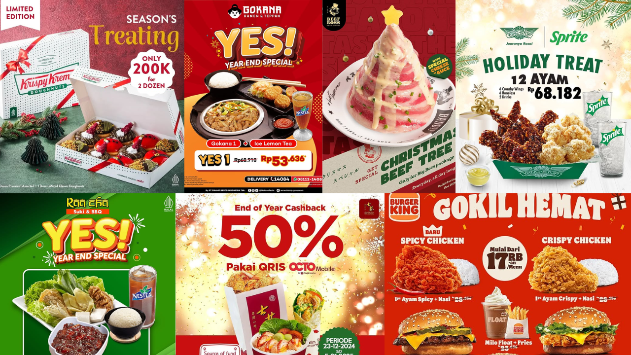 11 Promo Makanan Spesial Natal 2024, Bisa Dinikmati hingga Akhir Tahun!