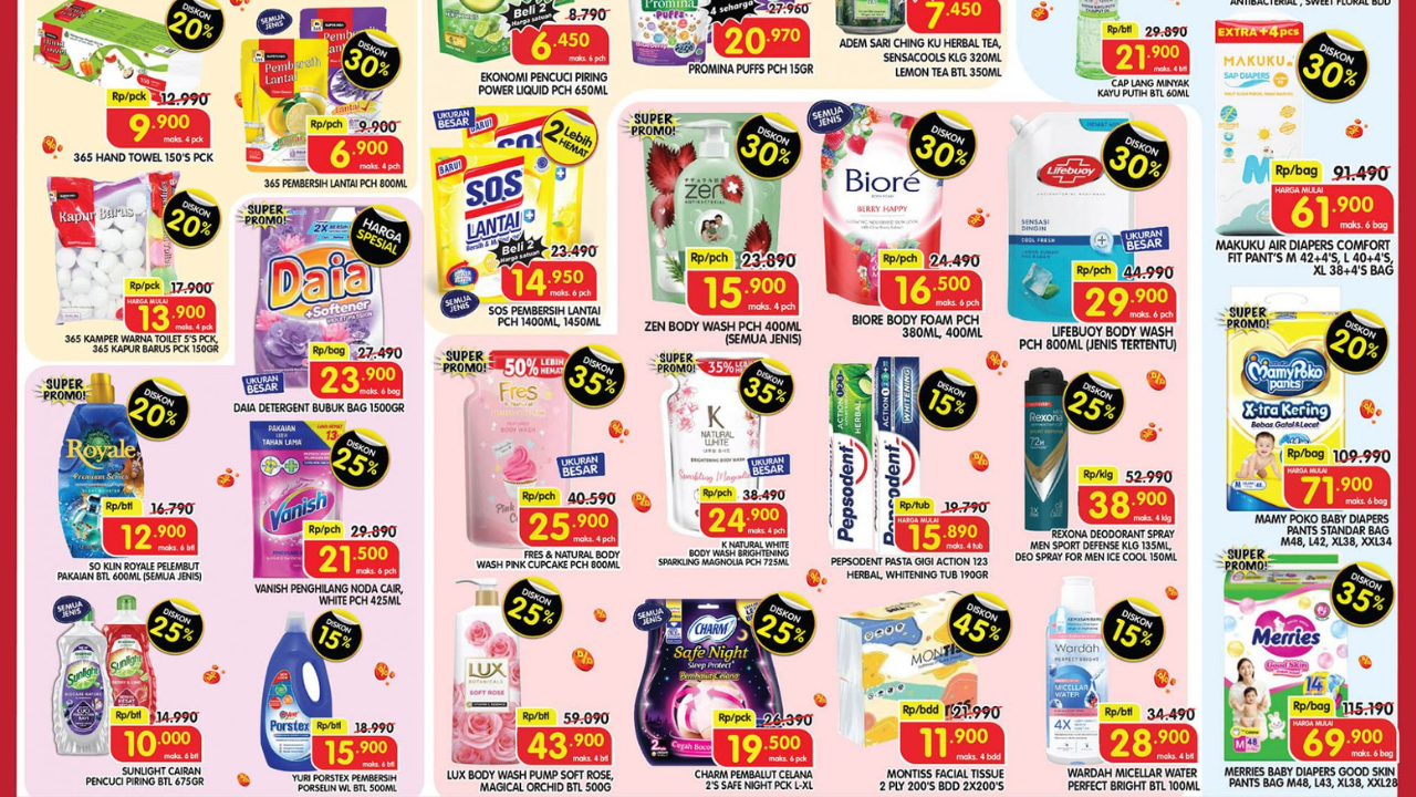 Promo Superindo Hari Ini 19 April 2026 Terbaru, Detergen-Sabun Cuci Piring Rp6 Ribuan