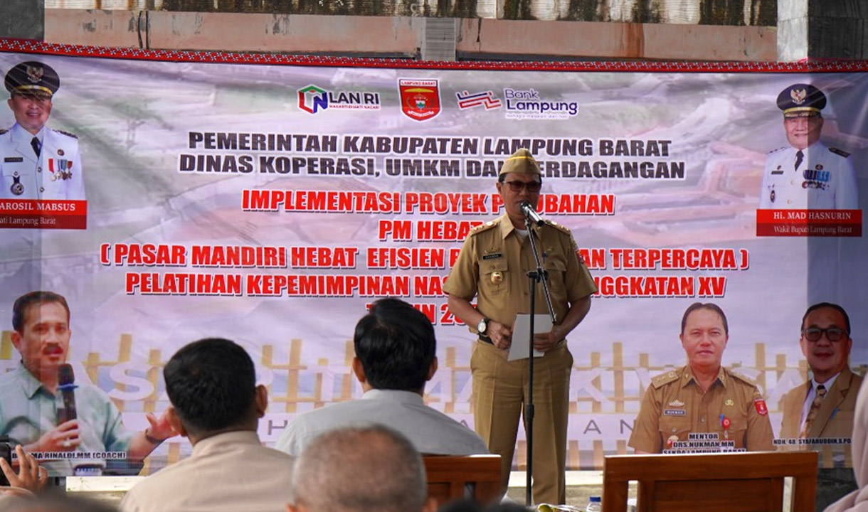 Sekda Nukman Launching Digitalisasi Pasar Liwa, Wujud Proyek Perubahan Syafaruddin di PKN II