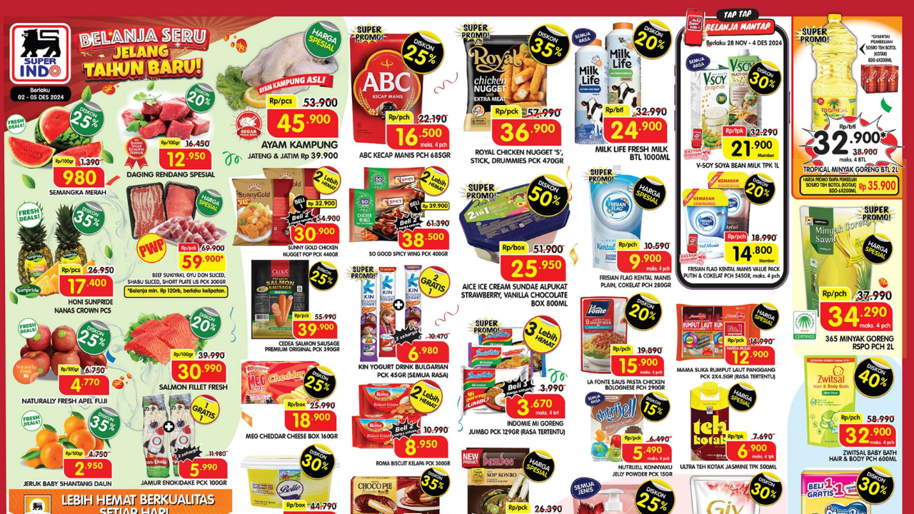 Promo Superindo Weekday Minggu Ini 2-5 Desember 2024, Belanja Murah di Akhir Tahun