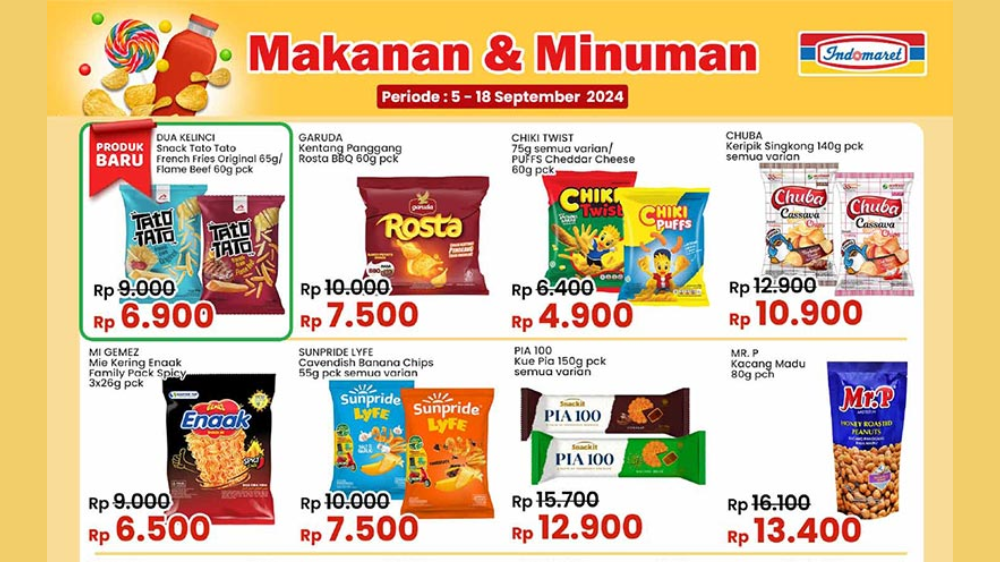 Katalog Promo Indomaret Spesial Long Weekend 15 September 2024, Aneka Snack Cemilan Mulai Rp5 Ribuan