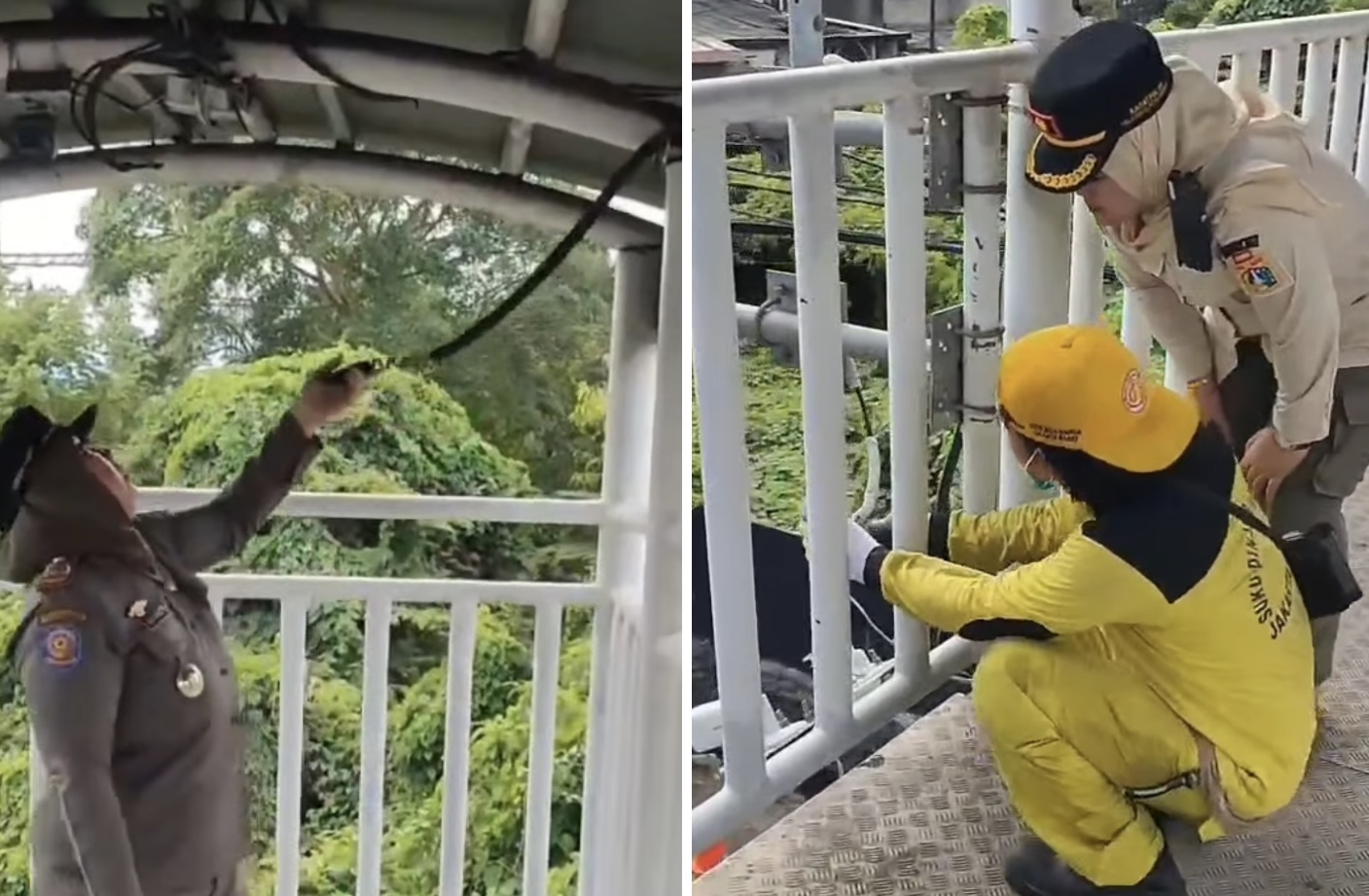 Setelah Lempengan Besi Raib, Kabel CCTV JPO Daan Mogot Dirusak