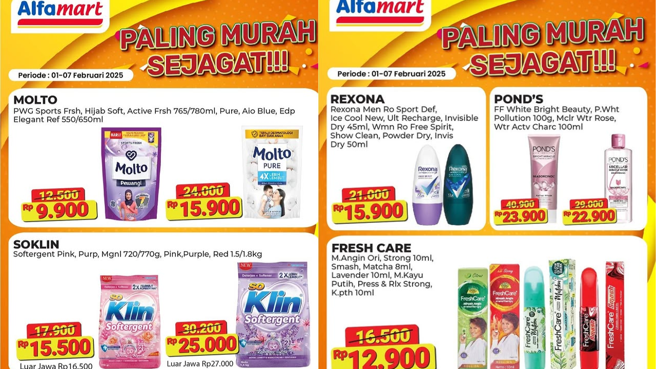 Promo Alfamart Terbaru Pekan Ini 3-7 Februari 2025, Sabun Molto Diskon hanya Rp9 Ribuan