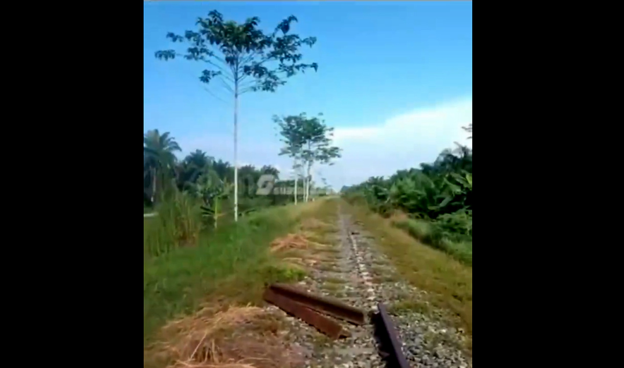 Parah! Rel Kereta Habis Dibongkor Maling di Langkat