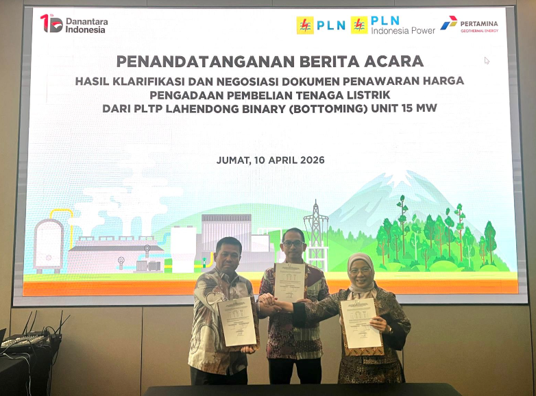 PPGE-PLN IP Sepakati Tarif Listrik, Proyek PLTP Lahendong Bottoming Unit 15 MW Siap ke Tahap Berikutnya