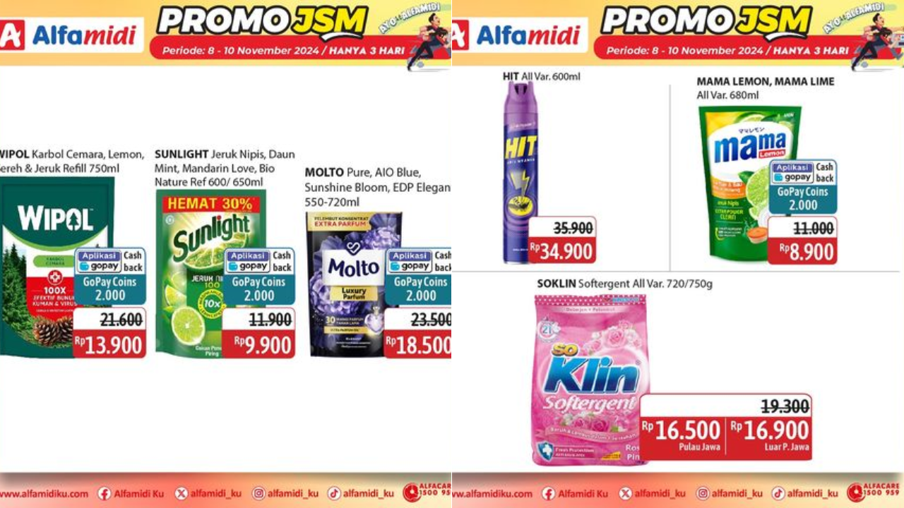 Katalog Promo JSM Alfamidi 8-10 November 2024, Sabun Cuci Piring Mulai Rp8 Ribuan