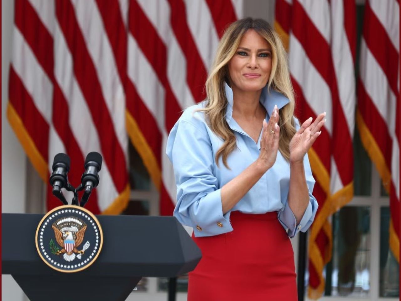 First Lady AS Melania Trump Kembali Bertugas setelah 32 Hari Menghilang dari Publik