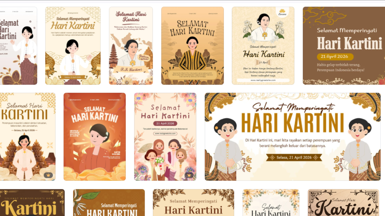 50 Kartu Ucapan Hari Kartini 2026 Terbaru dan Desain Unik, Cocok Share di Medsos!