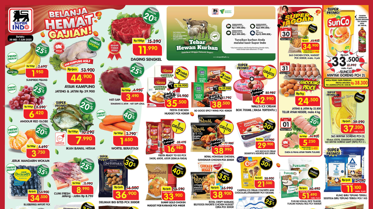 Promo JSM Superindo Minggu Ini Terbaru 30 Mei-1 Juni 2025, Spesial Gajian Daging Mulai Rp11 Ribuan