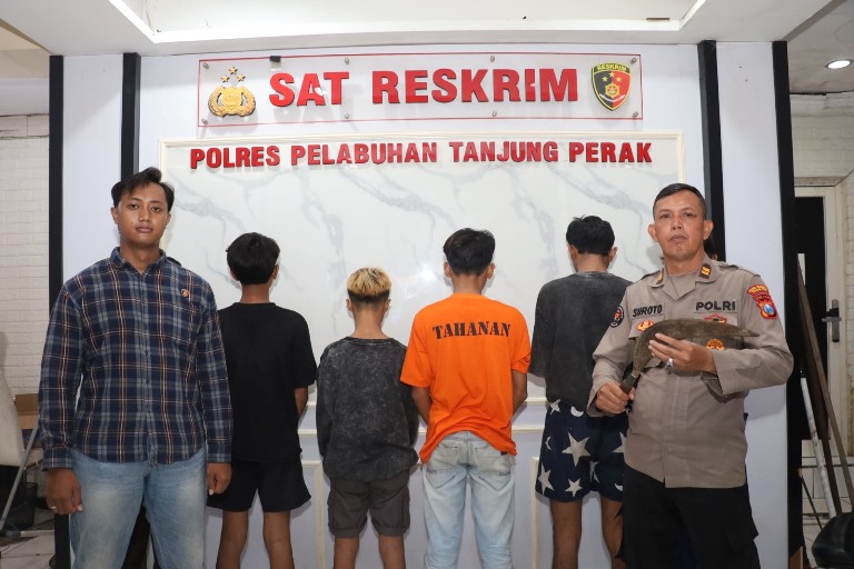 6 Anggota Gangster Team Error Surabaya (TES) Diamankan Polres Tanjung Perak