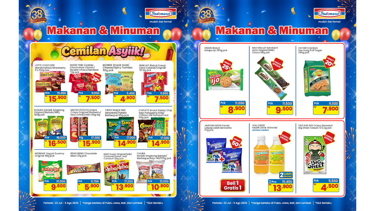 Katalog Promo Indomaret Minggu ini 3-9 Agustus 2026, Diskon Good Time Cookies Chocochips Cuma Rp7.500
