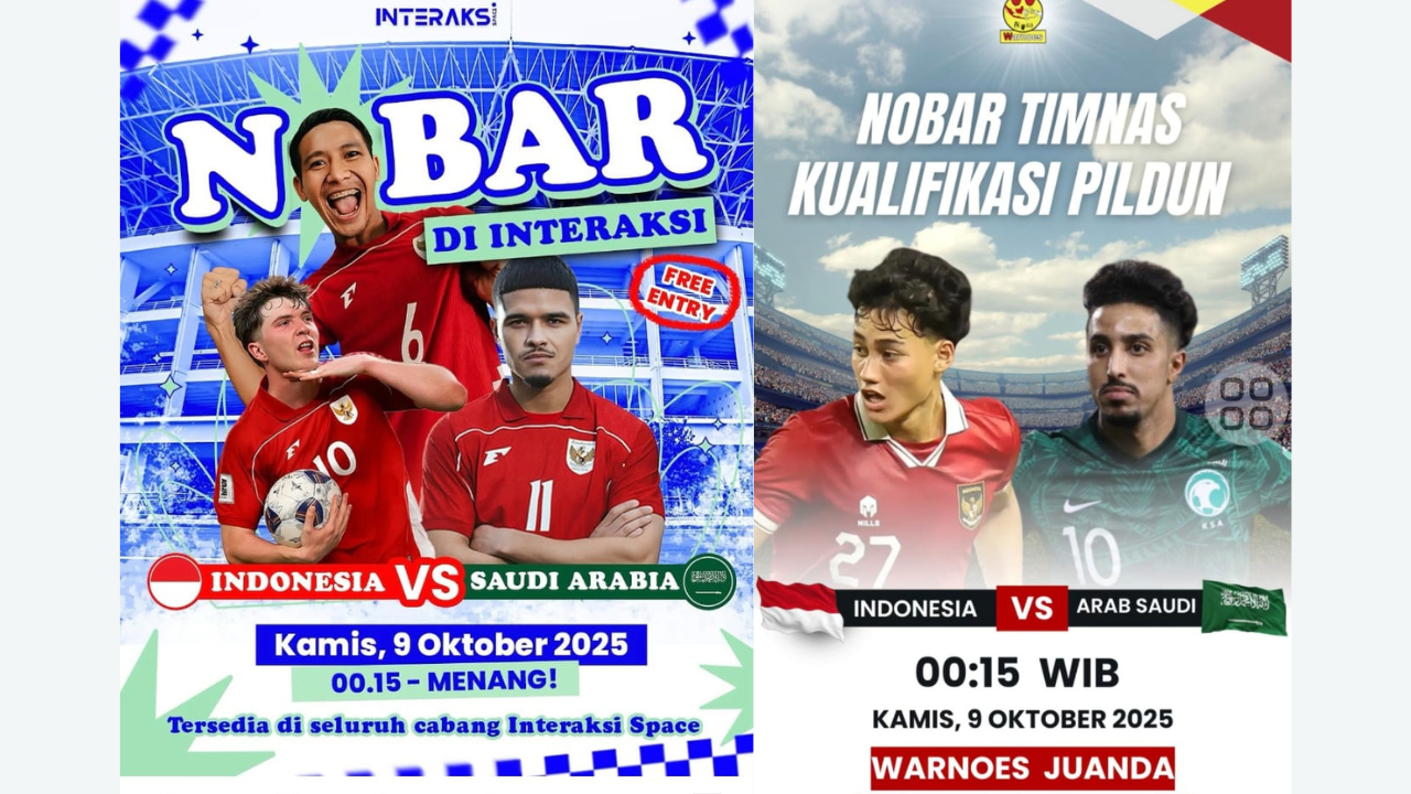 10 Lokasi Nobar Timnas Indonesia vs Arab Saudi di Depok Malam ini, Yuk Dukung Skuad Garuda! 