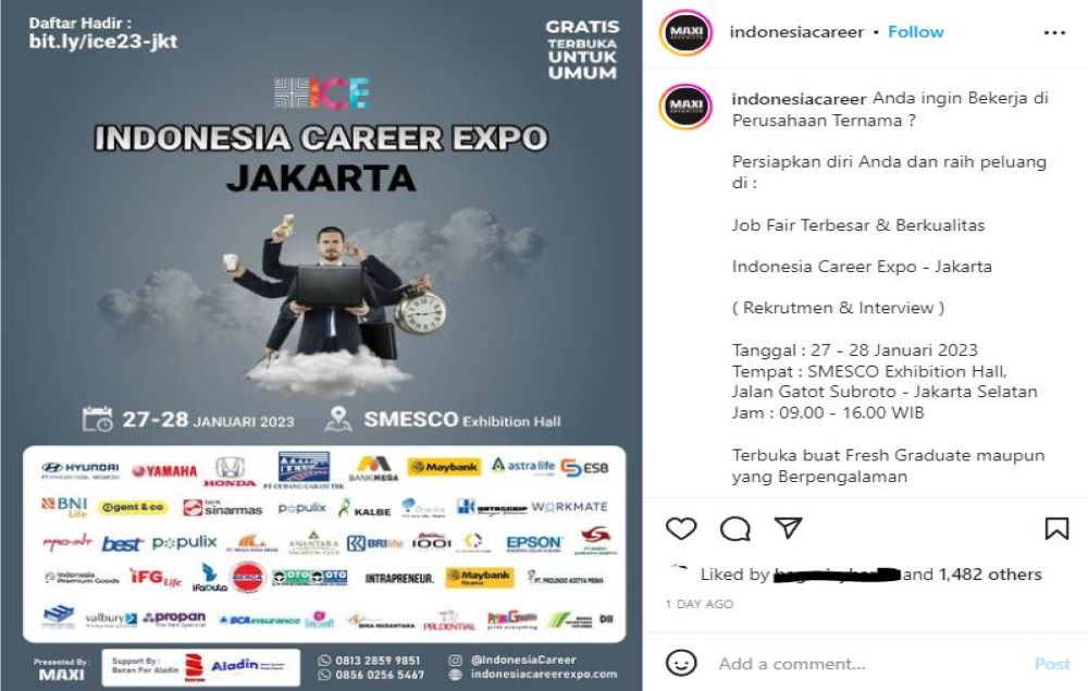 Ratusan Lowongan Kerja Ada di Indonesia Career Expo Jakarta 2023, Catat