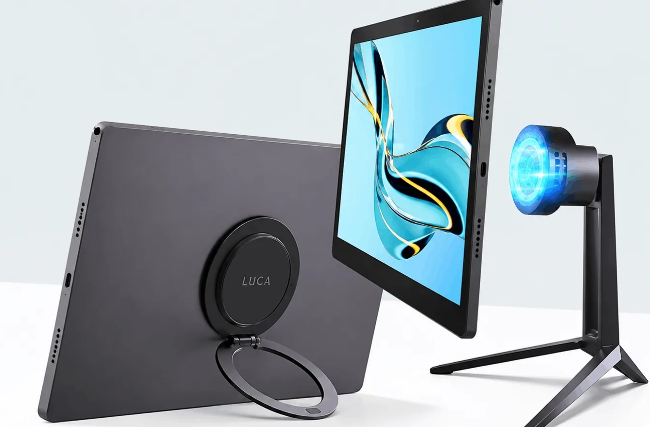 Iris Ohyama Luca, Tablet Android 15,6 Inci Buatan Jepang dengan Pengisian Nirkabel Magnetis 15W