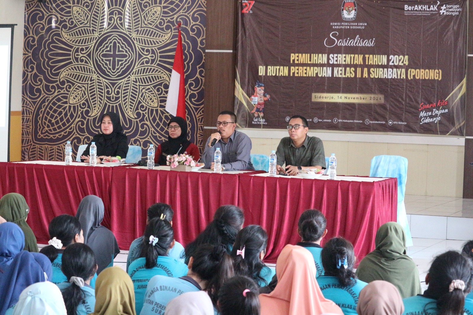 Rutan Perempuan Surabaya dan KPU Sidoarjo Gelar Sosialisasi Tahapan Pilkada untuk Warga Binaan