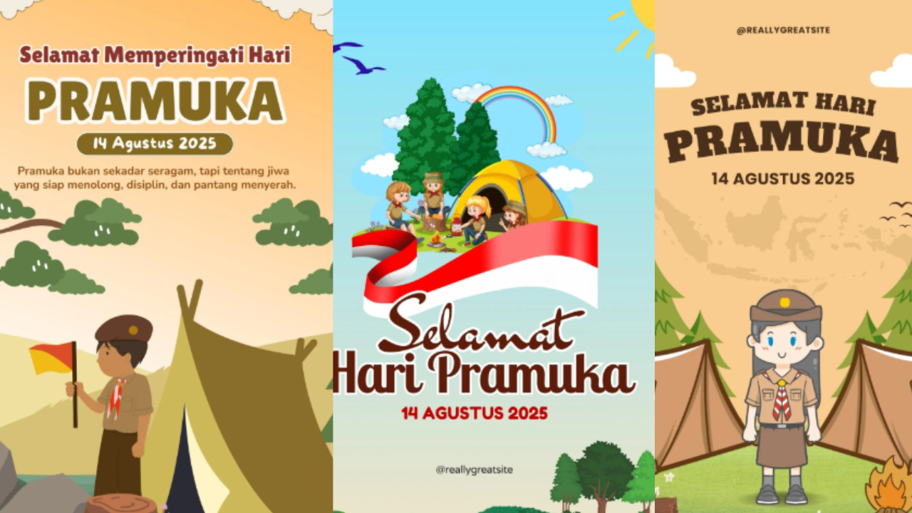 15 Link Poster Hari Pramuka 2025 Terbaru dan Gratis Lengkap Ucapan, Bagikan ke Medsos!