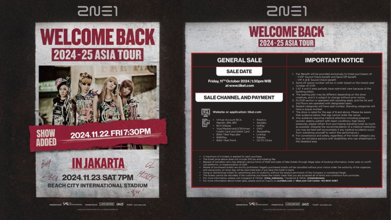 Dibuka Lagi! Link dan Cara Beli Tiket Konser Konser 2NE1 di Jakarta, Hari Ini Pukul 13.30 WIB