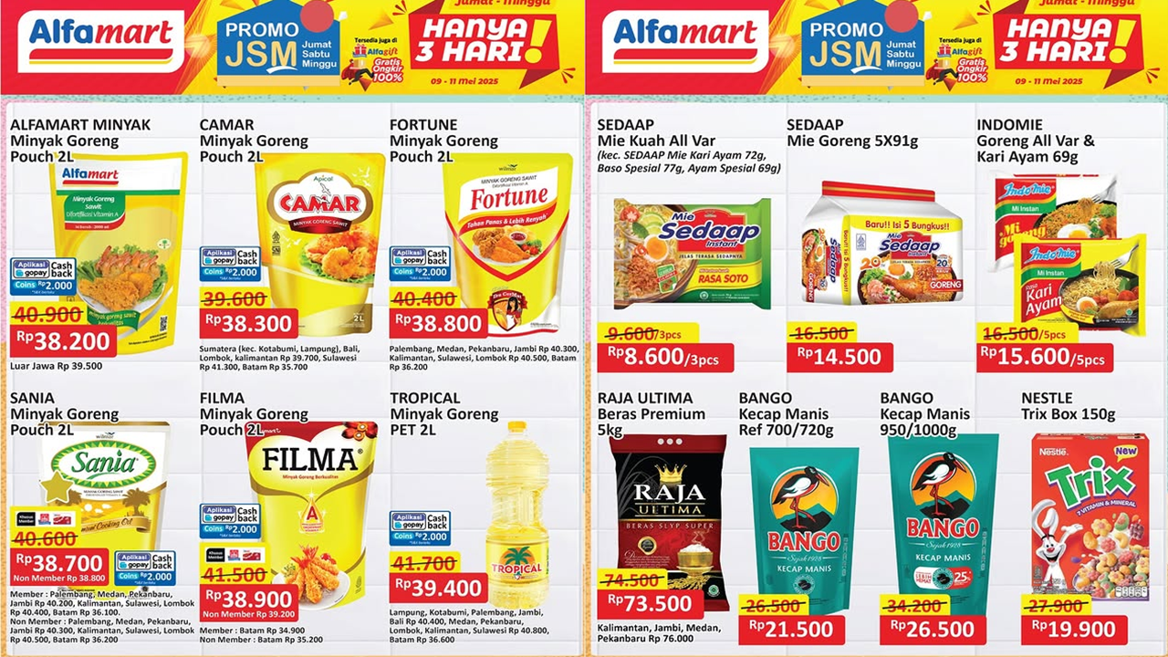 Promo JSM Alfamart Terbaru 9-11 Mei 2025 Edisi Akhir Pekan, Serbu Minyak Goreng Rp38 Ribu