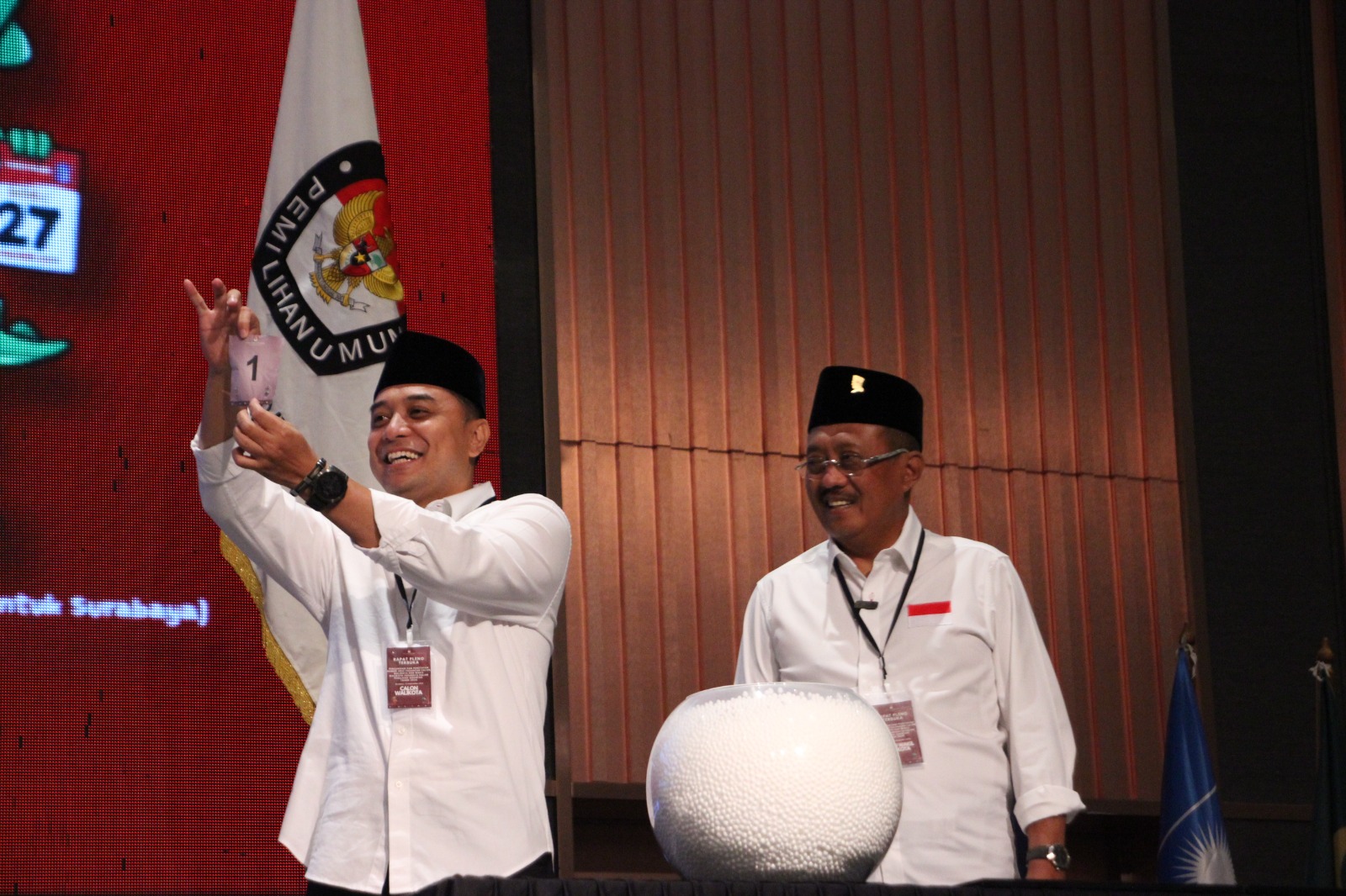 Eri-Armuji Dapat Nomor Urut 1 di Pilwali Surabaya 2024, Kotak Kosong Dapat Nomor 2 