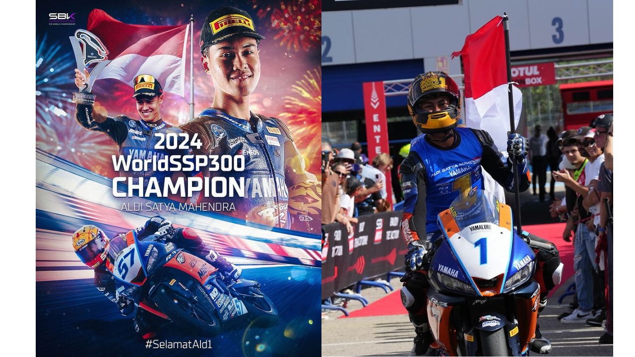 Sosok Aldi Mahendra Pembalap Indonesia Pertama yang Raih Juara Dunia WorldSSP300 2024