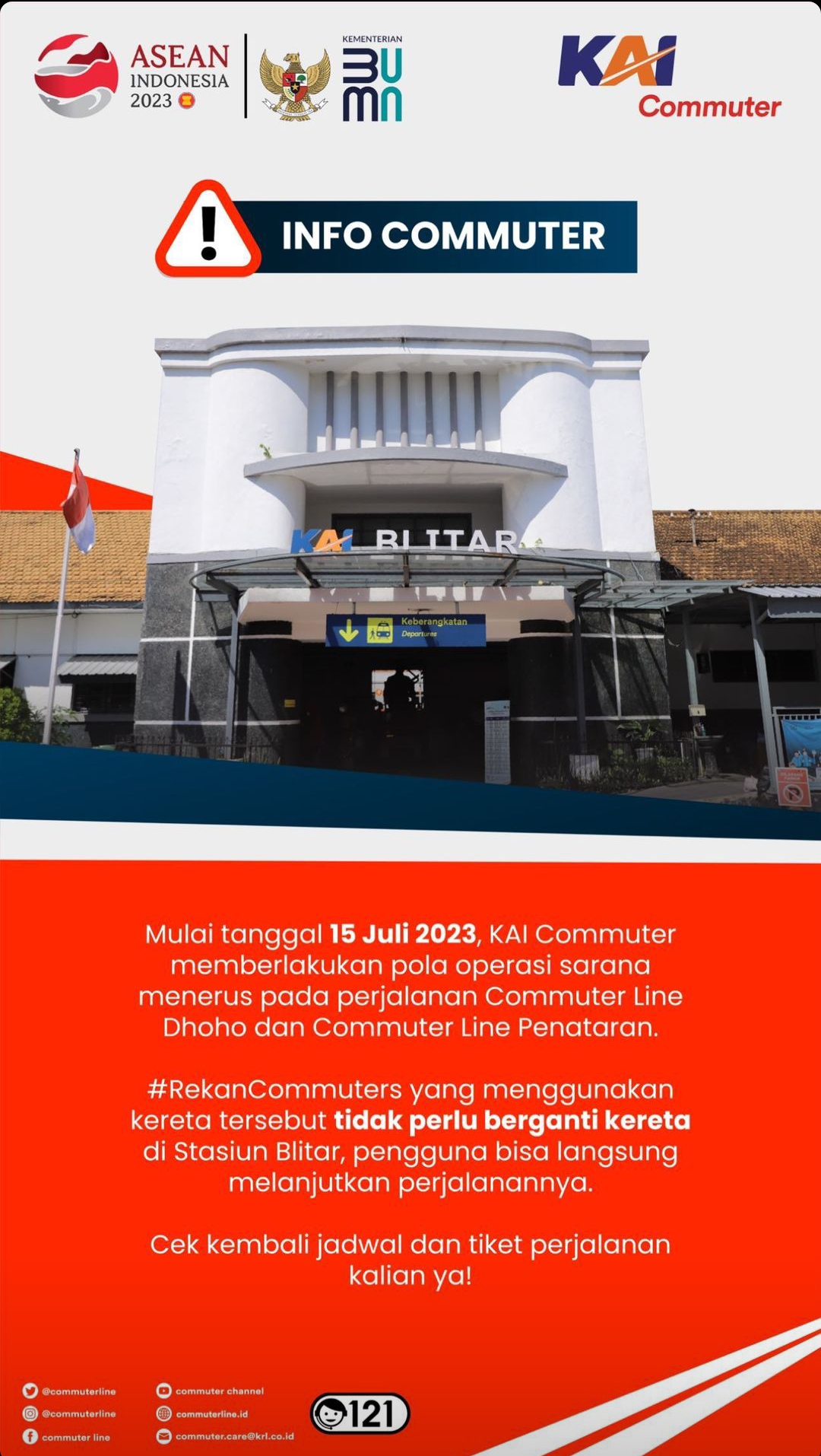 Tak Lagi Ruwet, PT KCI Hapus Sistem Transit Penataran - Dhoho di Stasiun Blitar