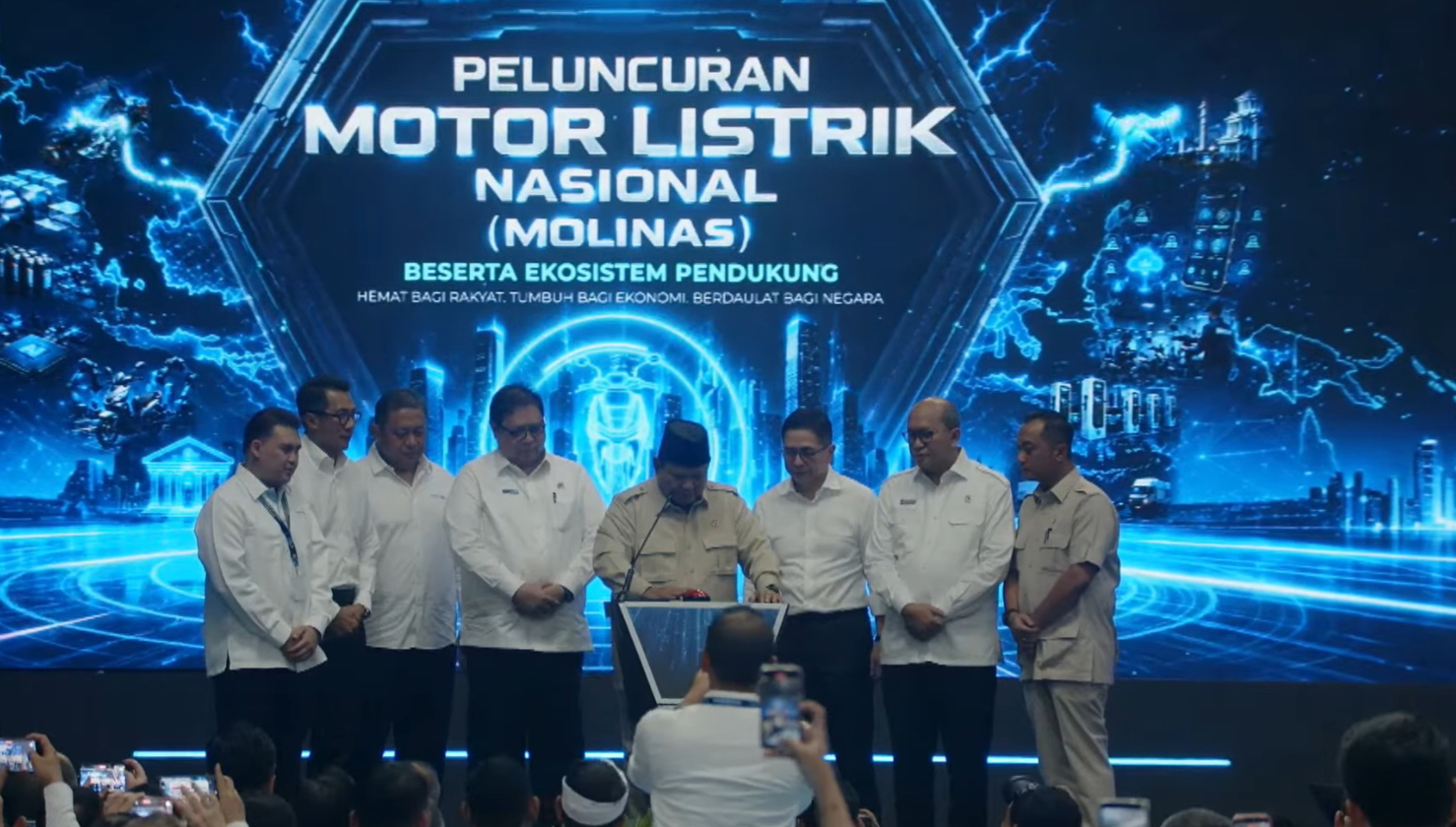 Motor Listrik Nasional Resmi Meluncur, Prabowo Bicara Soal Kemandirian Indonesia