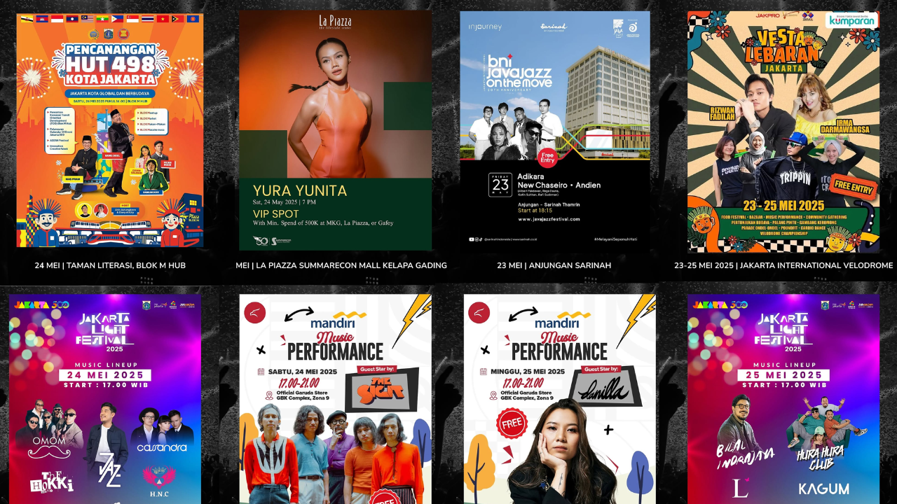 6 Rekomendasi Konser Gratis di Jakarta Akhir Pekan 23-25 Mei 2025, Penampilan Perdana Fajar Noor hingga Yura Yunita