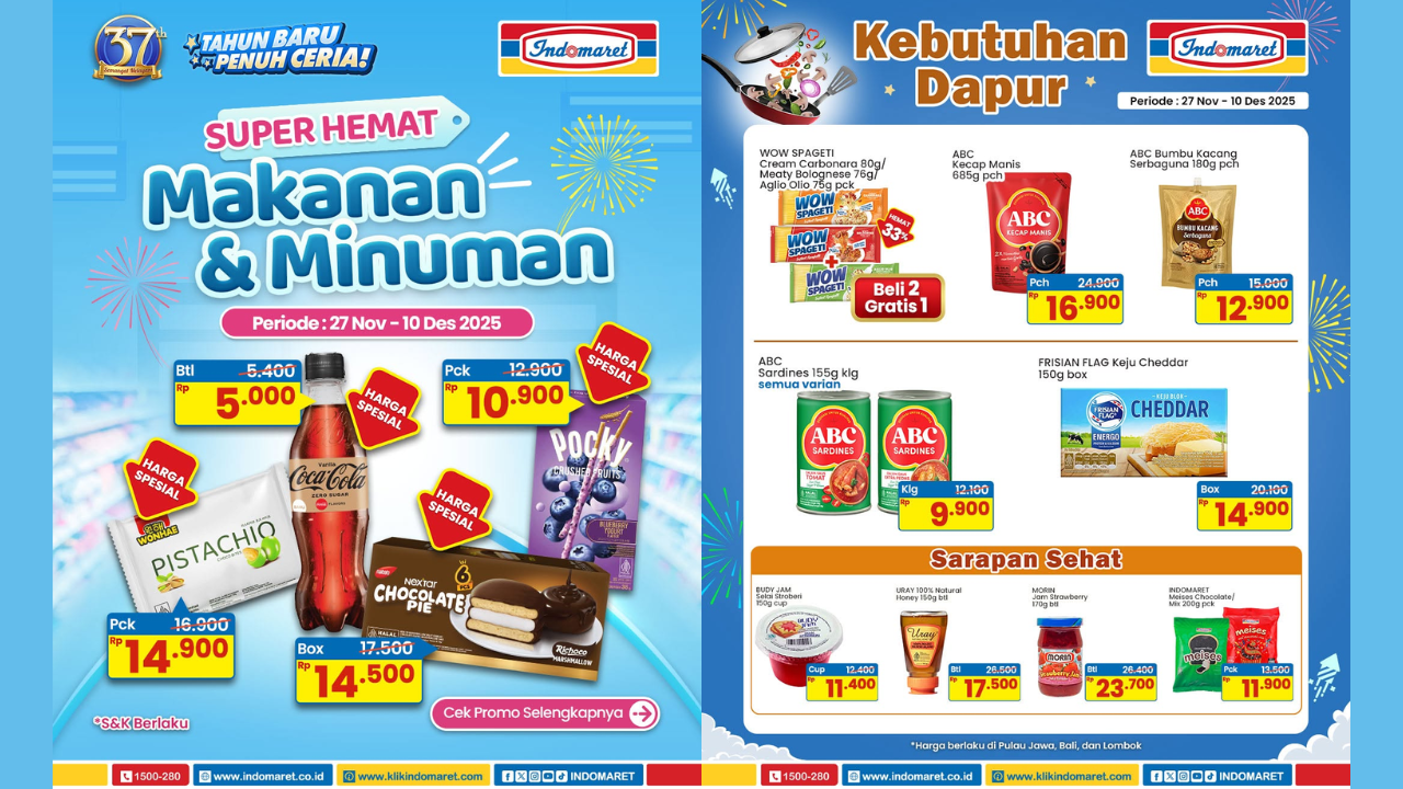 Katalog Promo JSM Indomaret Periode 28-30 November 2025, Kecap Manis-Gula Pasir Mulai Rp16 Ribuan 