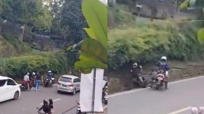 Viral Anggota Patwal Tendang Pemotor di Puncak Bogor