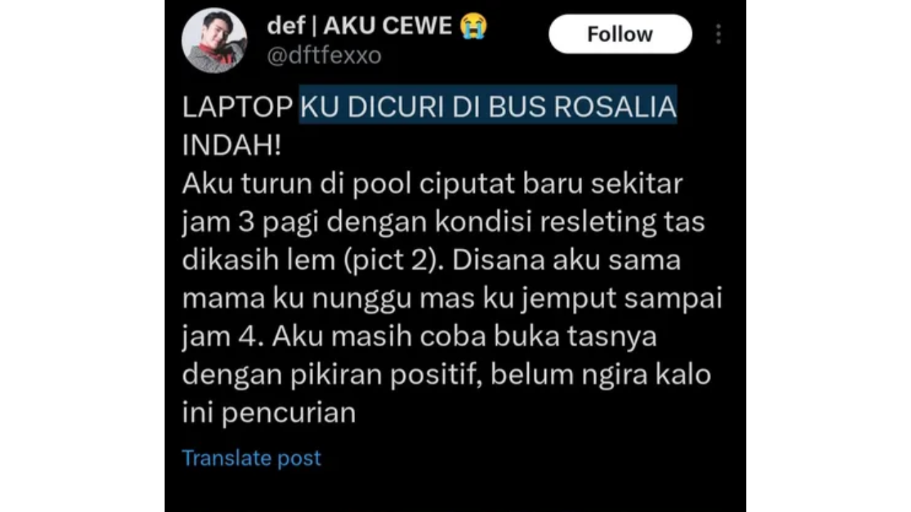 Rekam Jejak Kasus Laptop Ditukar Buku di Bus Rosalia Indah, Ternyata Sudah Sering Terjadi