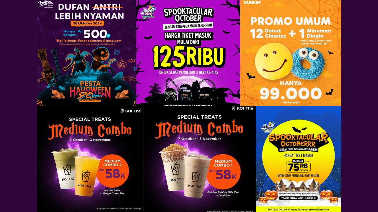 6 Promo Tempat Wisata dan Restoran Bulan Oktober Spesial Halloween 2024