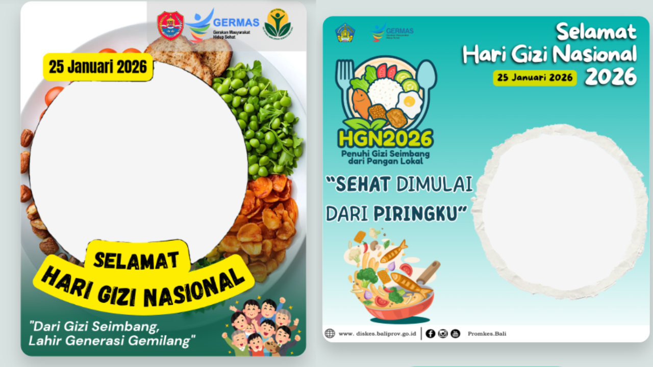 25 Twibbon Hari Gizi Nasional 2026 Desain Gratis Lengkap Ucapannya, Yuk Share ke Medsos!