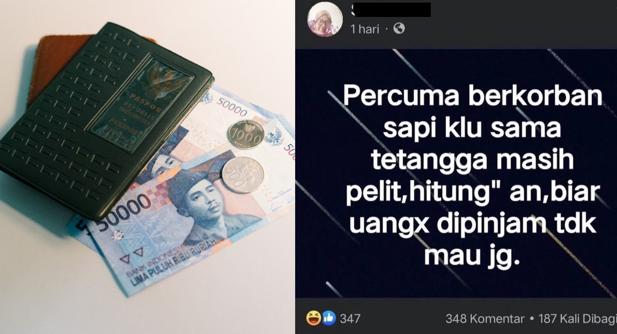 Viral Emak-emak Galau Tak Diberi Pinjaman Uang oleh Tetangga Curhat di Facebook: Percuma Berkurban Sapi Kalau Sama Tetangga Masih Pelit