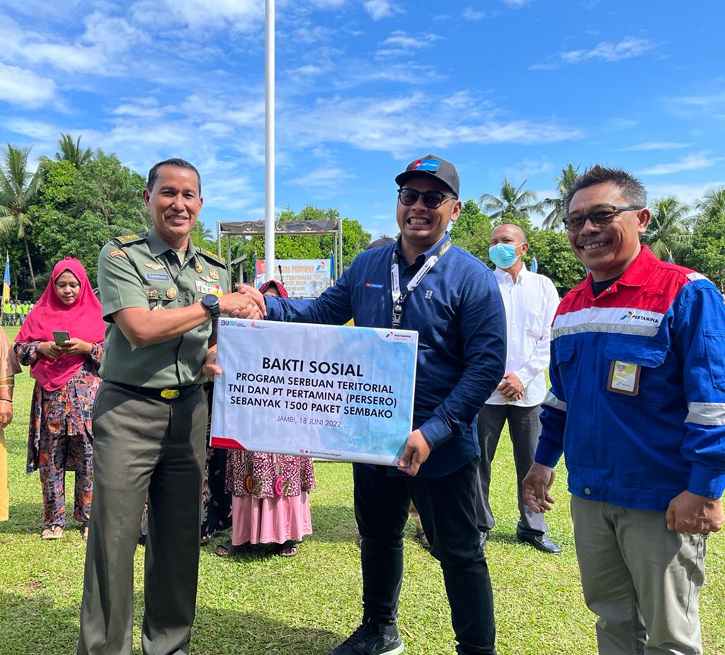 Kolaborasi Pertamina Patra Niaga Regional Sumbagsel dan TNI, Gelar Bakti Sosial untuk Masyarakat Jambi