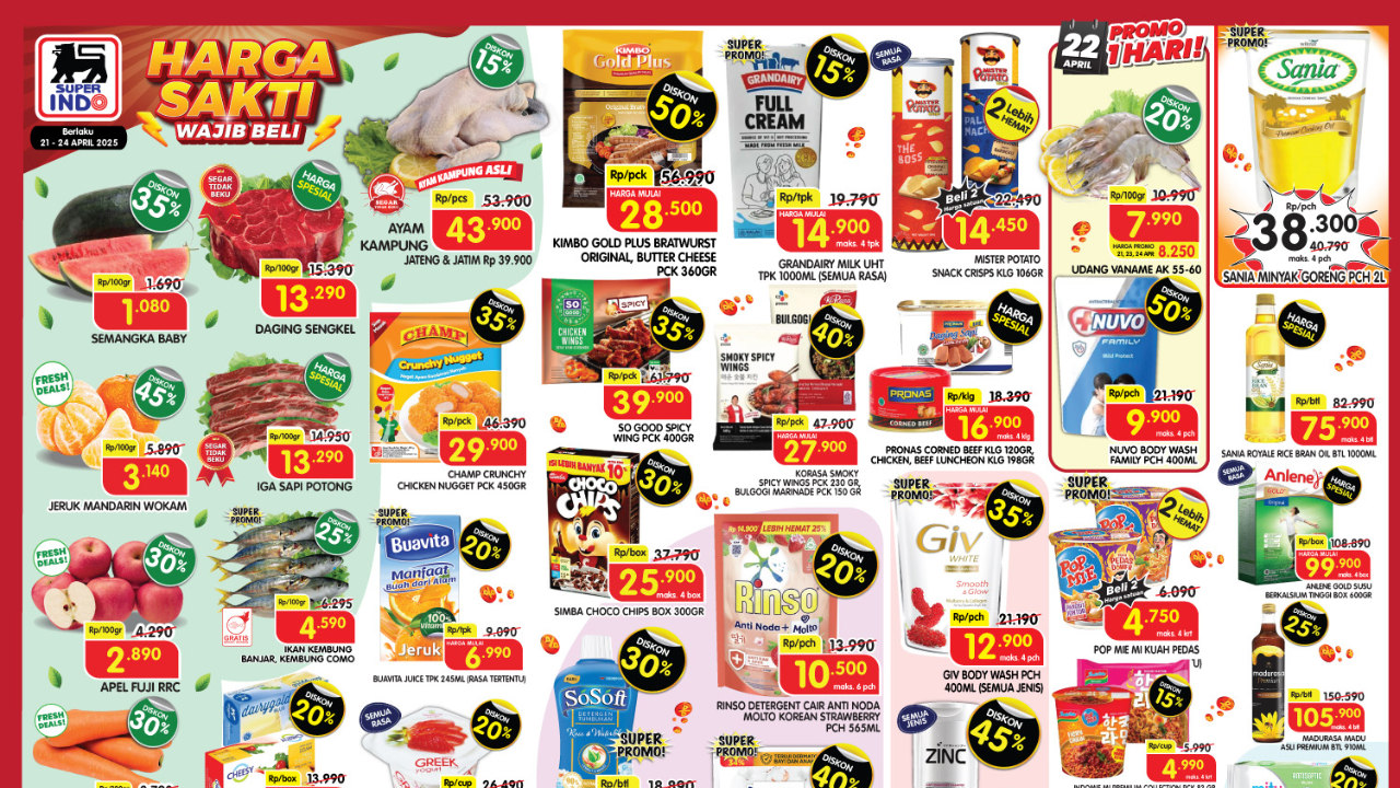 Promo Superindo Terbaru Weekday 21-24 April 2025 Spesial Hari Kartini, Iga Sapi Mulai Rp13 Ribuan