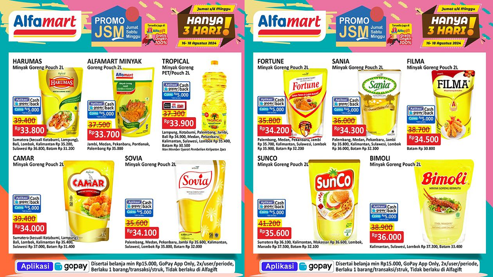 Katalog Promo JSM Alfamart 16-18 Agustus 2024 Spesial HUT RI, Diskon Minyak Goreng Mulai Rp33 Ribuan