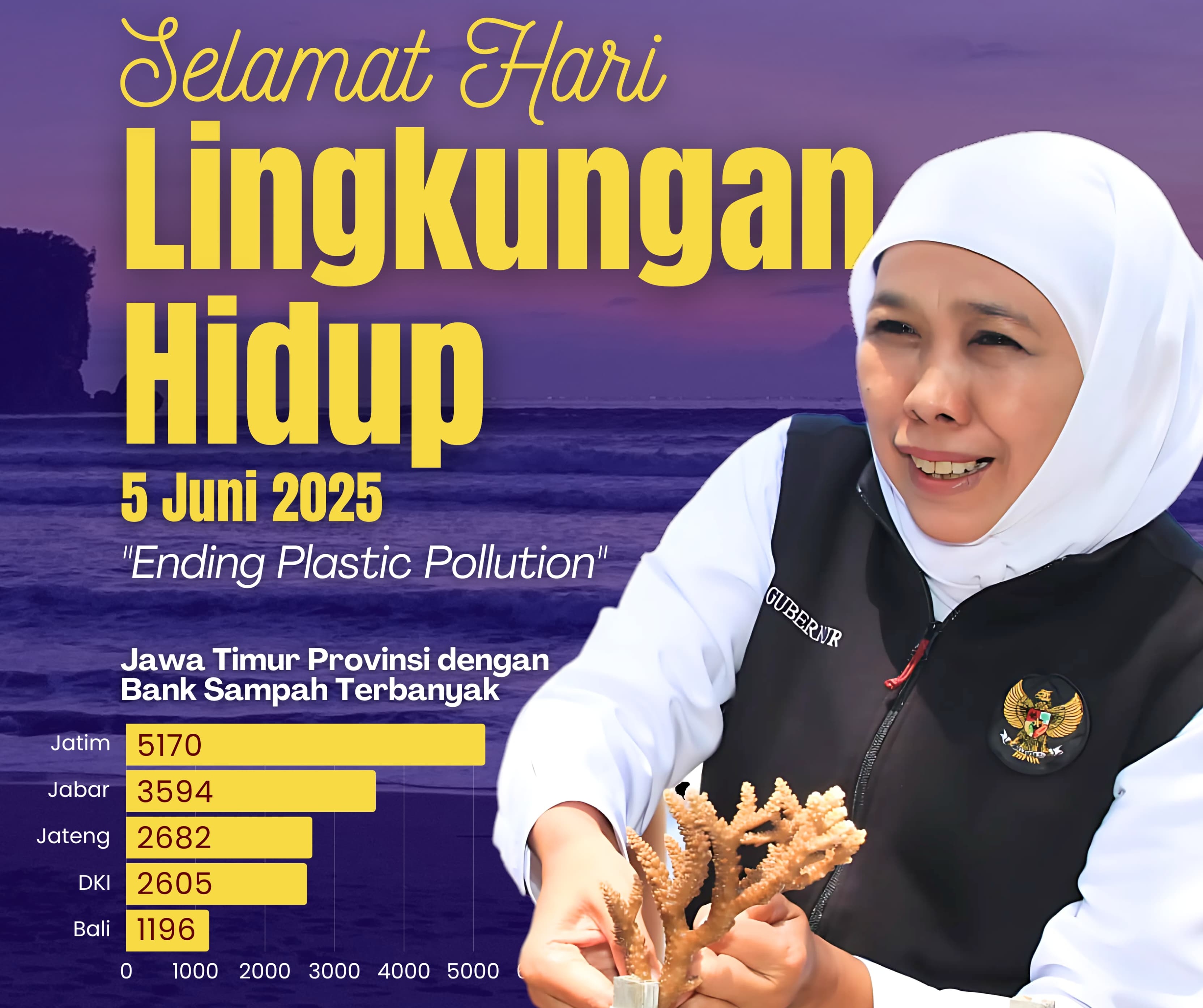 Bank Sampah Jatim Terbanyak Nasional, Khofifah Ajak Warga Pilah Sampah Mulai dari Rumah