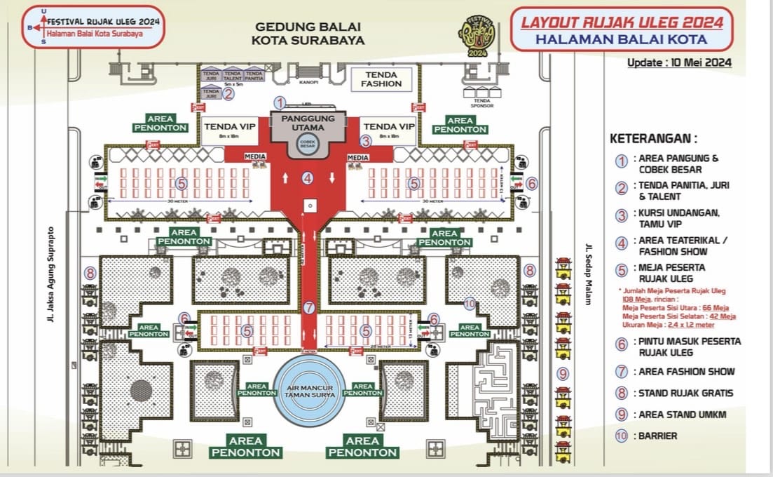 Dimeriahkan Cobek Raksasa, Festival History of Rujak Uleg Siap Digelar di Taman Surya Surabaya