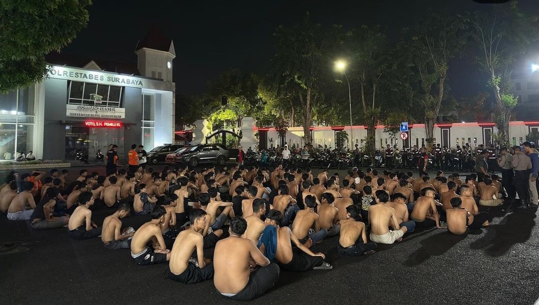 Hendak Konvoi ke Pusat Kota, 139 Pemuda Digelandang ke Mapolrestabes Surabaya
