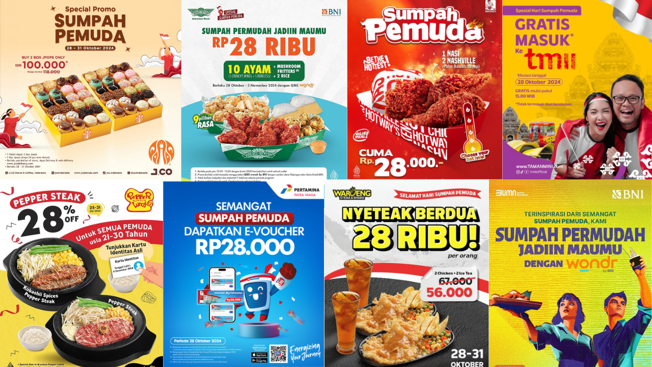 10 Promo Sumpah Pemuda 28 Oktober, Ada Tempat Wisata hingga Makanan dan Minuman