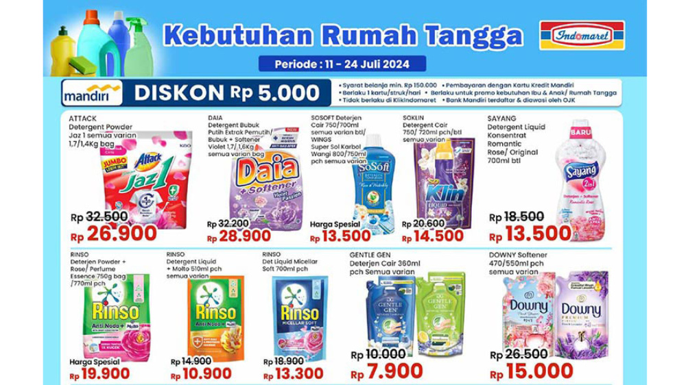 Katalog Promo JSM Indomaret 12-14 Juli 2024, Sabun Detergent Mulai Rp13 Ribuan Aja Buruan Serbu! 