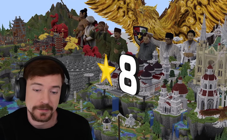 Tim Indonesia Juarai Lomba Minecraft Mr Beast, Bangun Burung Garuda Sampai Komodo