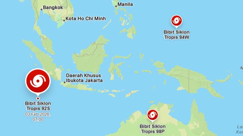 WASPADA! 3 Bibit Siklon Tropis 'Kepung' Indonesia, Cuaca Ekstrem Bakal Terjadi di Wilayah Ini