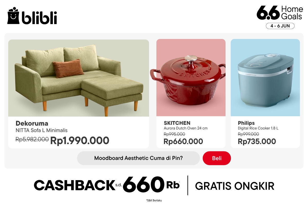 Promo Belanja Double Day 6.6! Ini Daftar Perlengkapan Rumah Tangga Banjir Cashback dan Gratis Ongkir