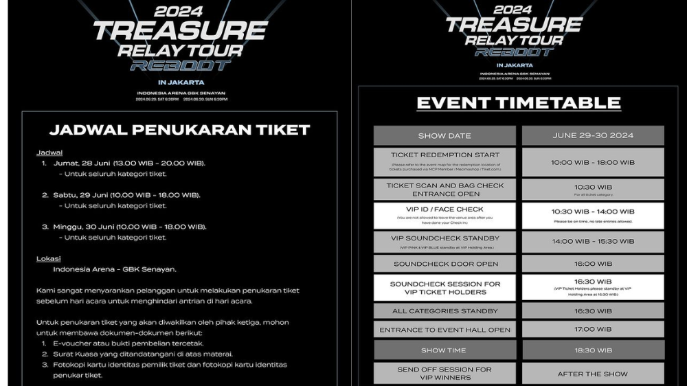 Jadwal dan Cara Penukaran Tiket Konser TREASURE di Indonesia Arena, Mulai 28-30 Juni 2024